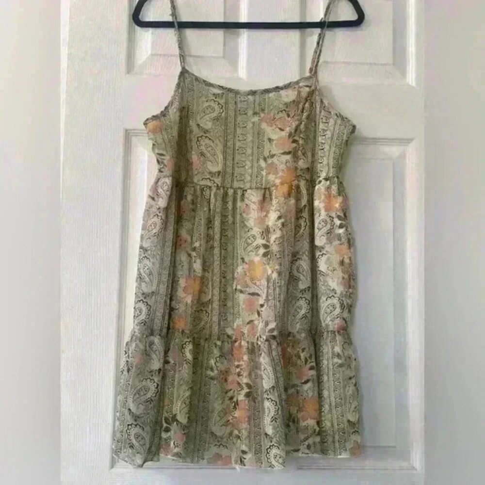 La la land Spaghetti String baby Doll Dress With Lining B24